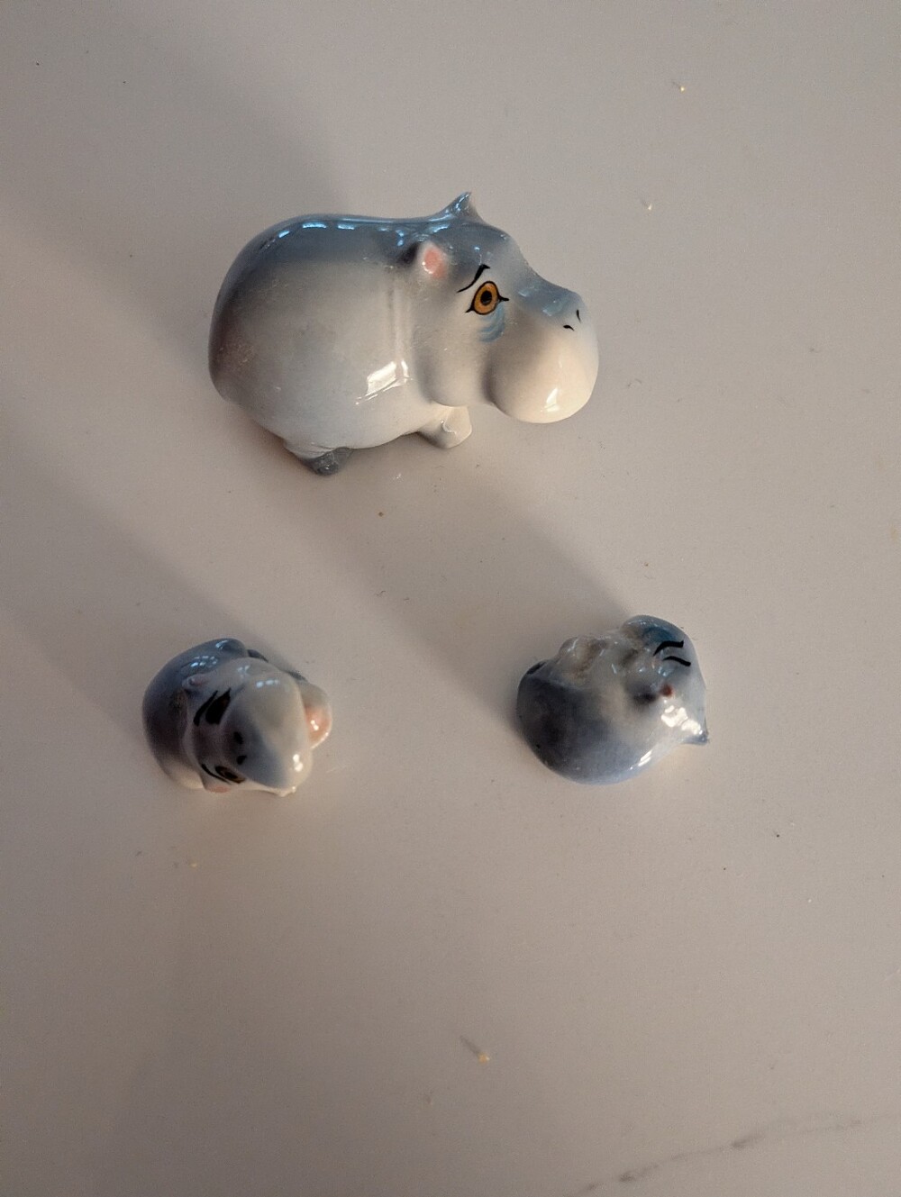 Vintage Wade Whimsies Hippopotamus Family Set
